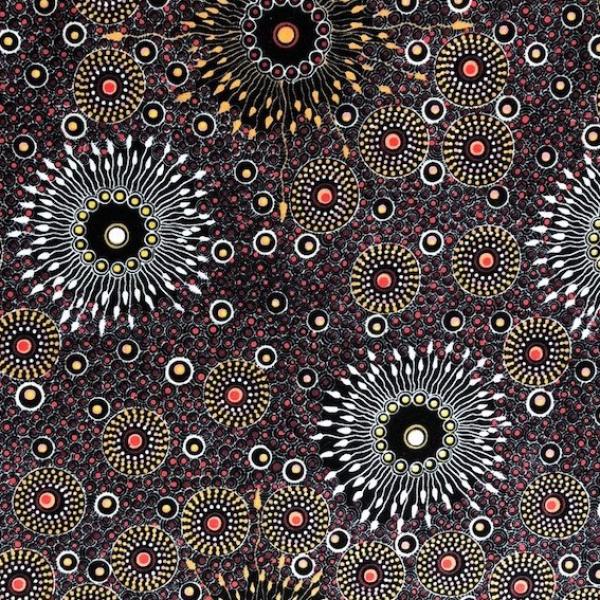 RED ONION DREAMING Aborigines Stoff aus Australien